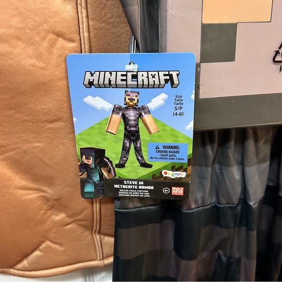 Disguise Boys Minecraft Steve in Netherite Armor Halloween Costume Multiple Size - Picture 2 of 12